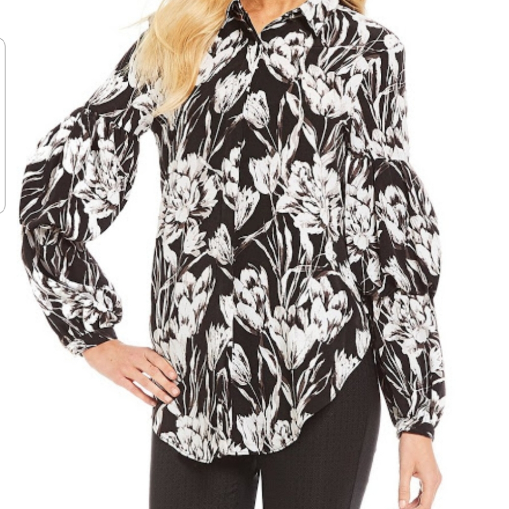 IMNIC ISAC MIZRAHI 3 TIER BLOUSANT SLEEVE BUTTON M